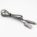 2 en 1 cable de carga de datos USB tejida de nylon